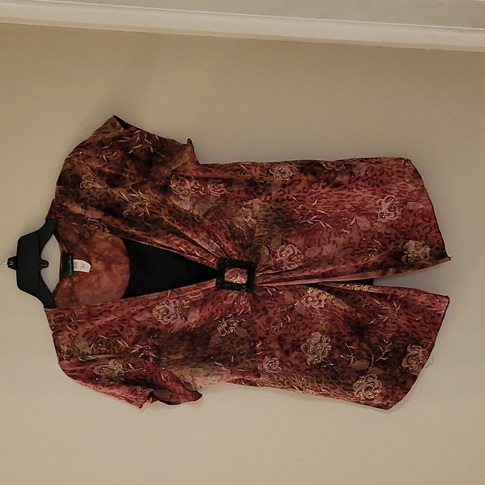 Maroon and brown sparkley top